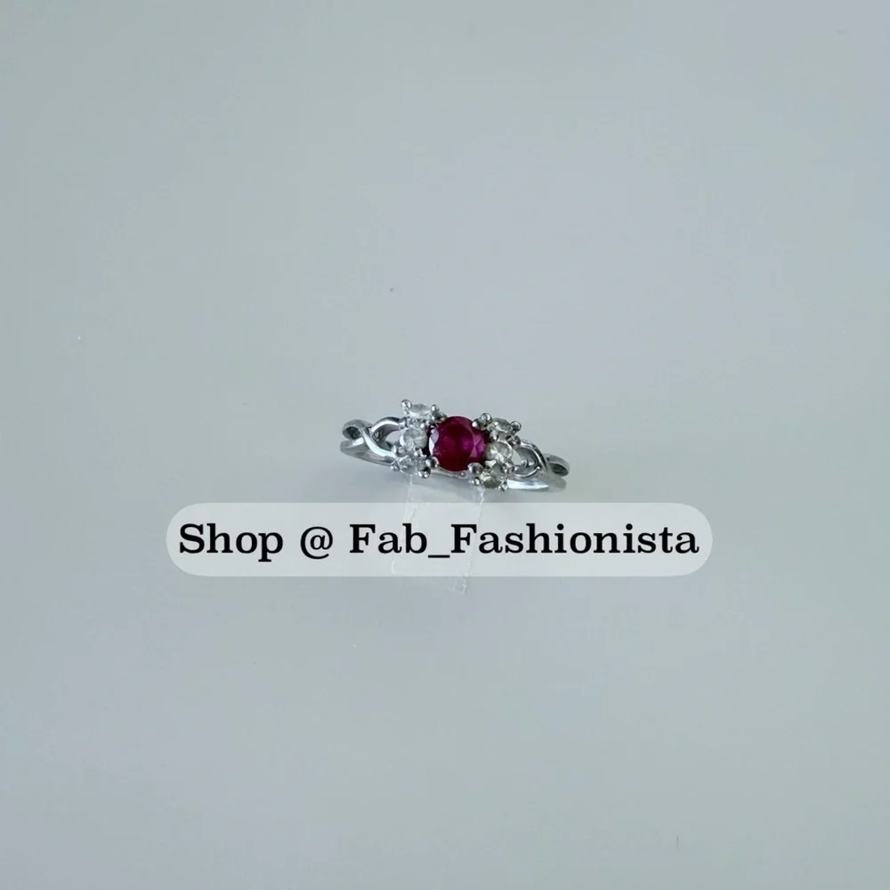 Sterling silver garnet ring
